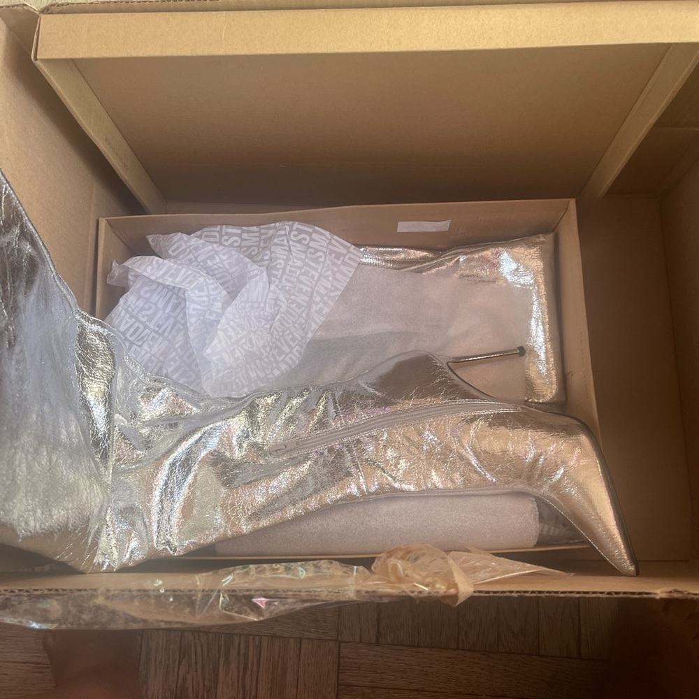 Steve Madden Silver Over the Knee Boots